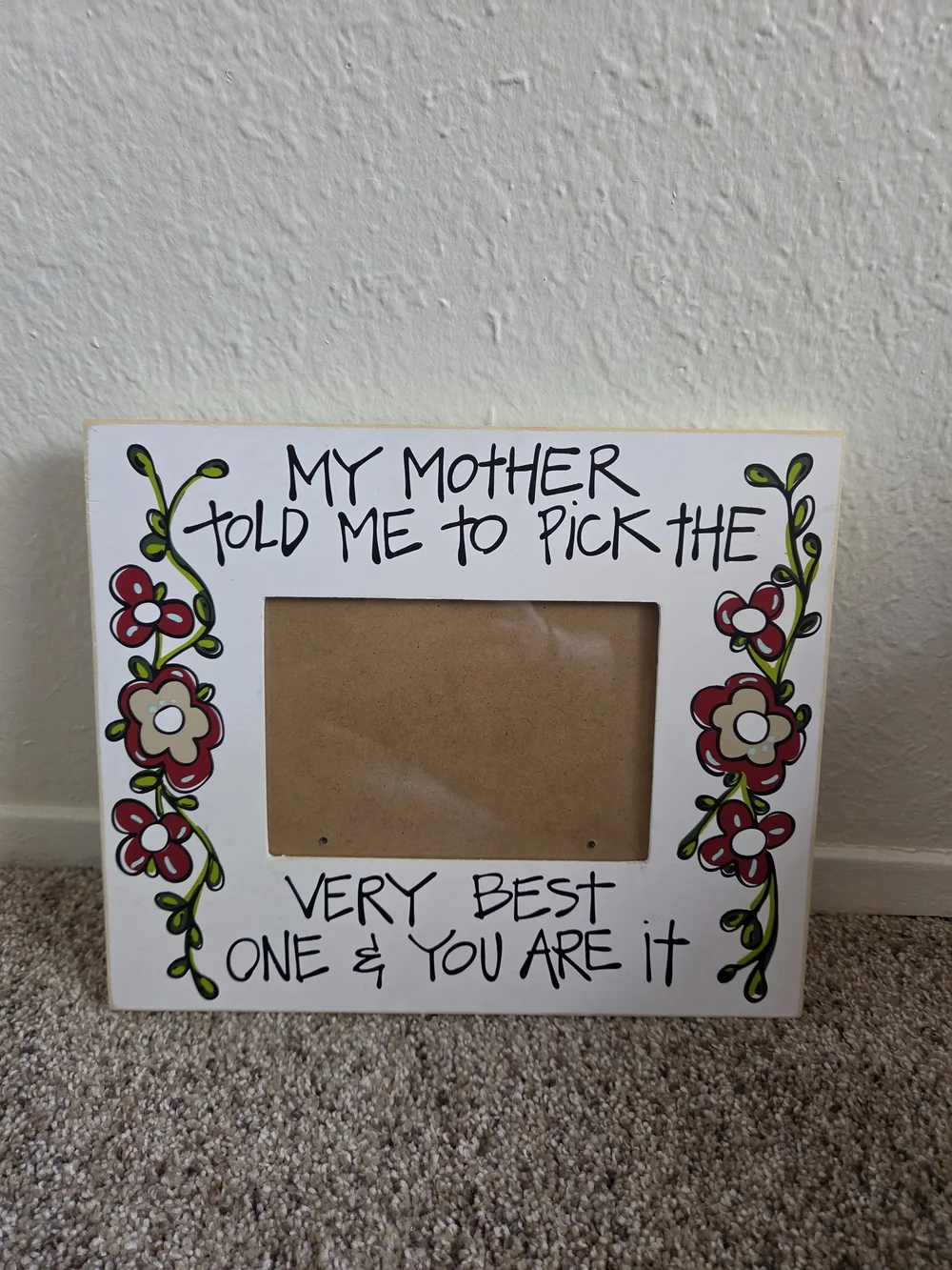 White Floral Sentiment Photo Frame - 